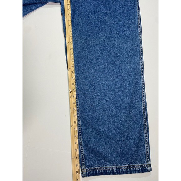 Tommy Hilfiger Bib Overalls Vintage Mens Large Blue Carpenter Workwear 90s Y2K - Picture 3 of 13